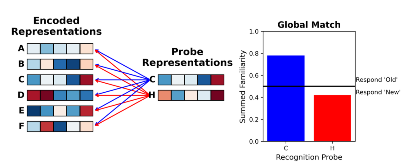 Illustration of global matching in recognition memory